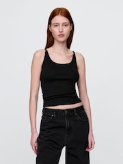 Gap Black Modern Cropped Cami Top - Image 1 of 4