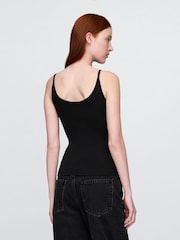 Gap Black Modern Cropped Cami Top - Image 2 of 4