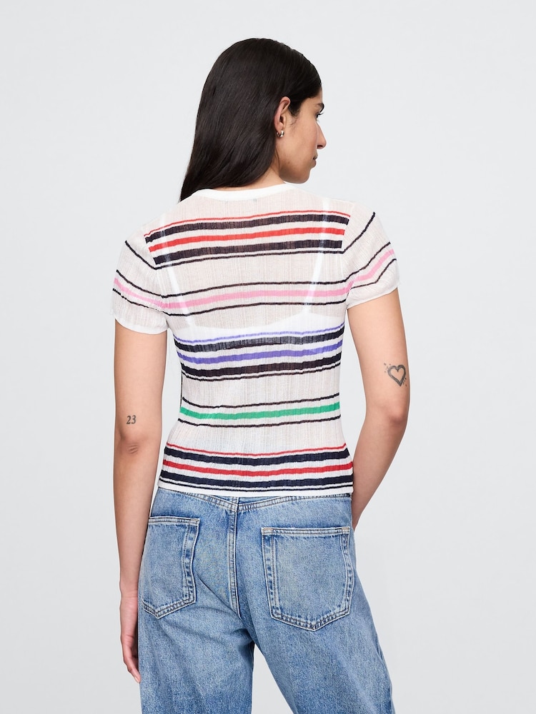 Variadas en blanco - Camiseta transparente de canalé de Gap - Imagen 2 de 5
