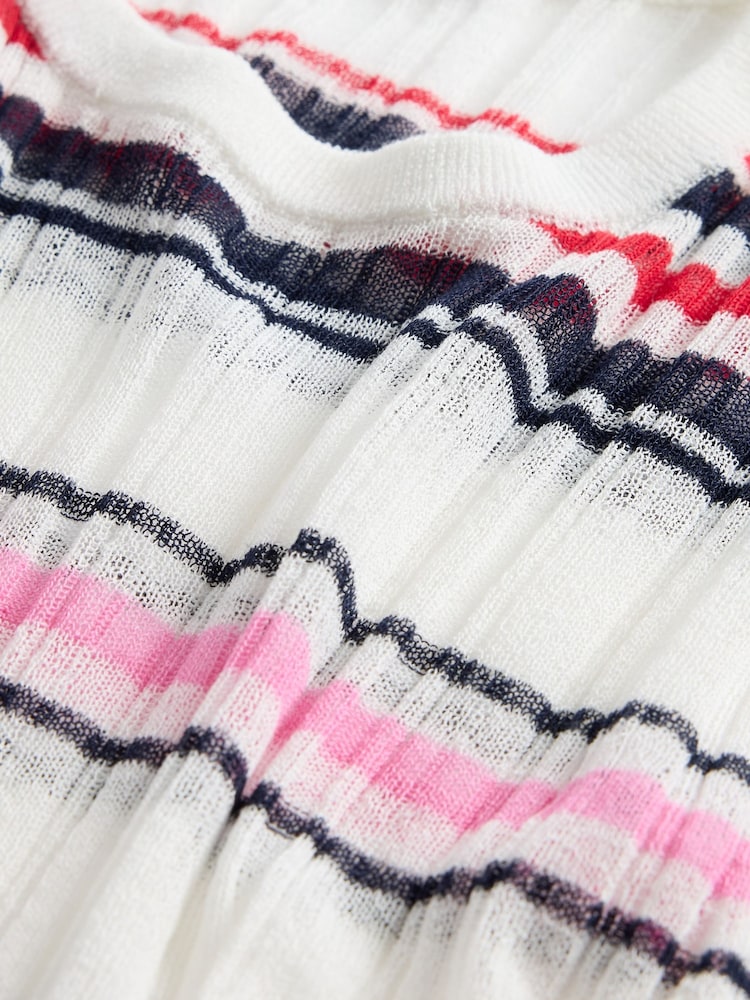 Gap White Multi Sheer Rib T-Shirt - Image 7 of 7