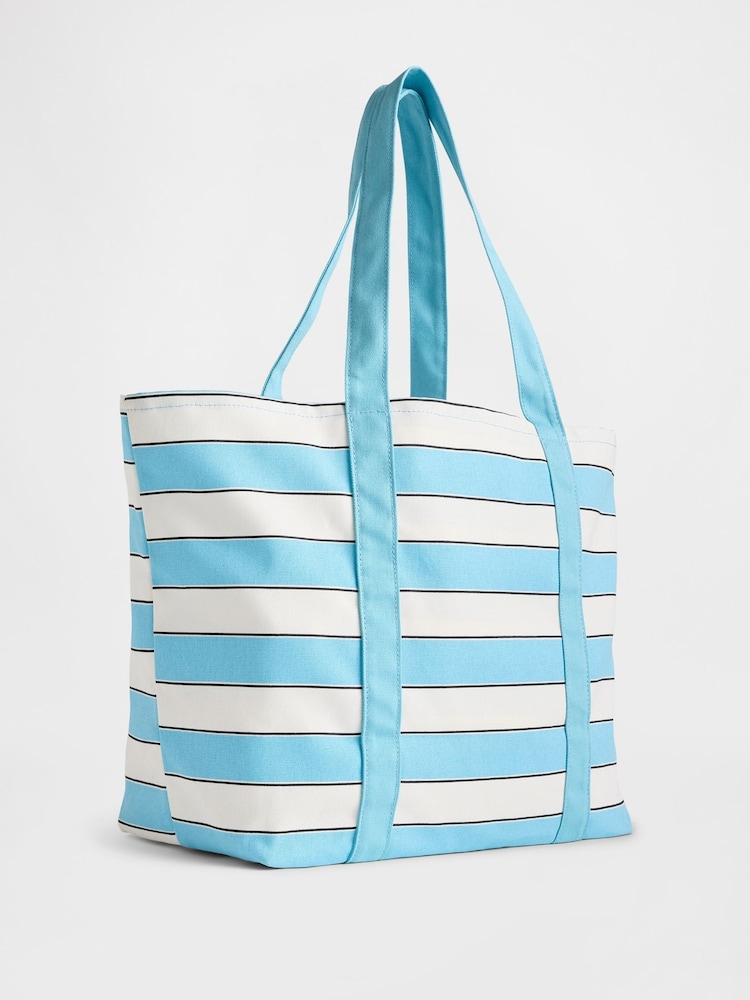 Gap Blue & White Canvas Stripe Tote Bag - Image 2 of 4