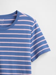 Gap Blue/White Stripe Crew Neck Vintage Short Sleeve T-Shirt - Image 5 of 5