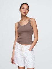 Marrón - Gap Modern Cropped Cami Top - Imagen 1 de 5