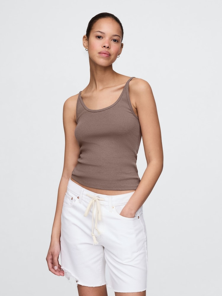 Marrón - Gap Modern Cropped Cami Top - Imagen 1 de 5