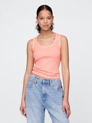Oranje - Gap Ribbed Knit Cotton Stretch Scoop Vest - Image 1 of 5