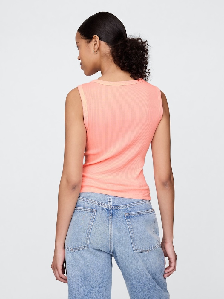 Oranje - Gap Ribbed Knit Cotton Stretch Scoop Vest - Image 2 of 5