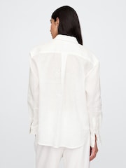 Gap White 100% Linen Oversized Shirt - Image 2 of 4
