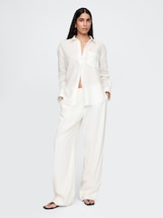 Gap White 100% Linen Oversized Shirt - Image 3 of 4