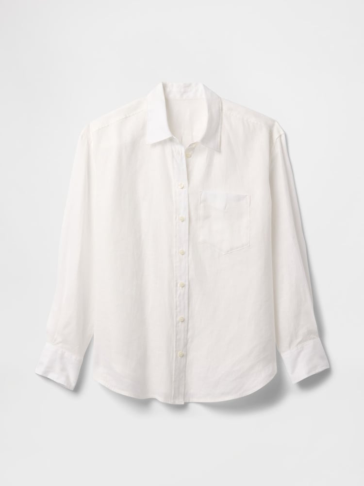 Gap White 100% Linen Oversized Shirt - Image 4 of 4 Gap White 100% Linen Oversized Shirt - Image 4 of 4