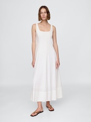 Gap White Linen-Blend Square-Neck Maxi Summer Dress - Image 1 of 5
