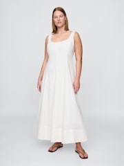 Gap White Linen-Blend Square-Neck Maxi Summer Dress - Image 4 of 5