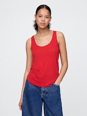 Gap Red Linen-Blend Racerback Vest - Image 1 of 4