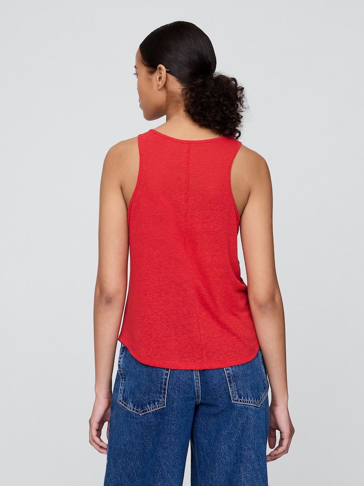 Gap Red Linen-Blend Racerback Vest - Image 2 of 4