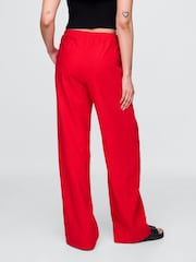Gap Red Heavyweight Linen-Blend Easy Wide-Hem Trousers - Image 2 of 5