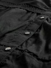 Gap Black Tiered Lace Trim Maxi Skirt - Image 4 of 4