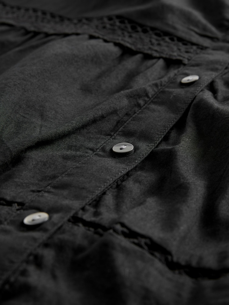 Gap Black Tiered Lace Trim Maxi Skirt - Image 4 of 4