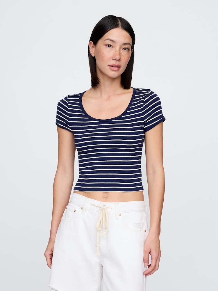 Gap Modern Cropped Cap-Sleeve T-Shirt - Imagen 1 de 5