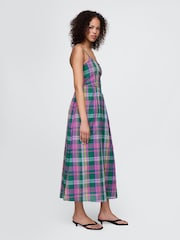 Gap Green Check Drop-Waist Maxi Dress - Image 3 of 5