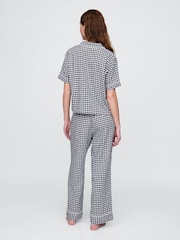Gap Blue Gingham Trouser Linen Blend Pyjama Bottoms - Image 2 of 3