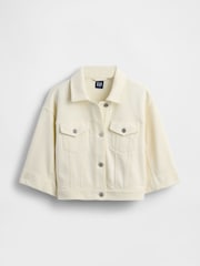 Crema - Gap Heavyweight French Terry Denim Cropped Jacket - Imagen 5 de 5