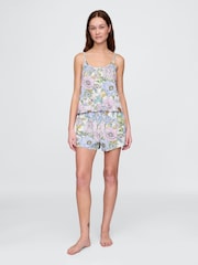 Gap Pink Floral Short Linen Blend Pyjama Bottoms - Image 1 of 3
