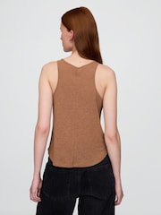 Gap Brown Linen-Blend Racerback Vest - Image 2 of 4