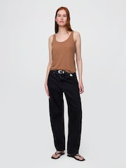 Gap Brown Linen-Blend Racerback Vest - Image 3 of 4