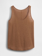 Gap Brown Linen-Blend Racerback Vest - Image 4 of 4