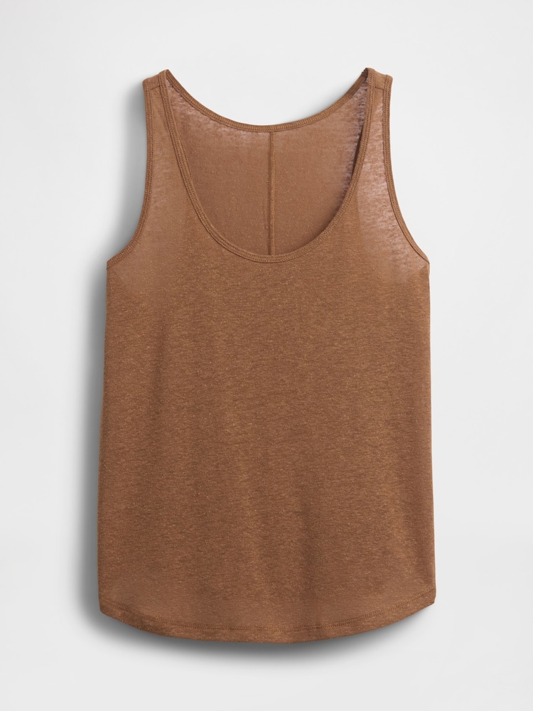 Gap Brown Linen-Blend Racerback Vest - Image 4 of 4 Gap Brown Linen-Blend Racerback Vest - Image 4 of 4