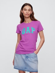 Gap Purple Logo Short Sleeve Crew Neck T-Shirt - Image 1 of 4