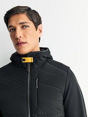 Parajumpers Manfred Fleece Nylon Hooded Black Jacket - Image 4 of 7