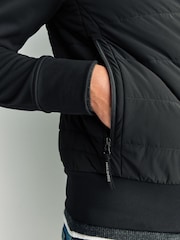 Parajumpers Manfred Fleece Nylon Hooded Black Jacket - Image 6 of 7