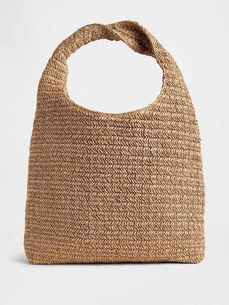 Gap Brown Slouchy Straw Tote Bag - Image 1 of 3