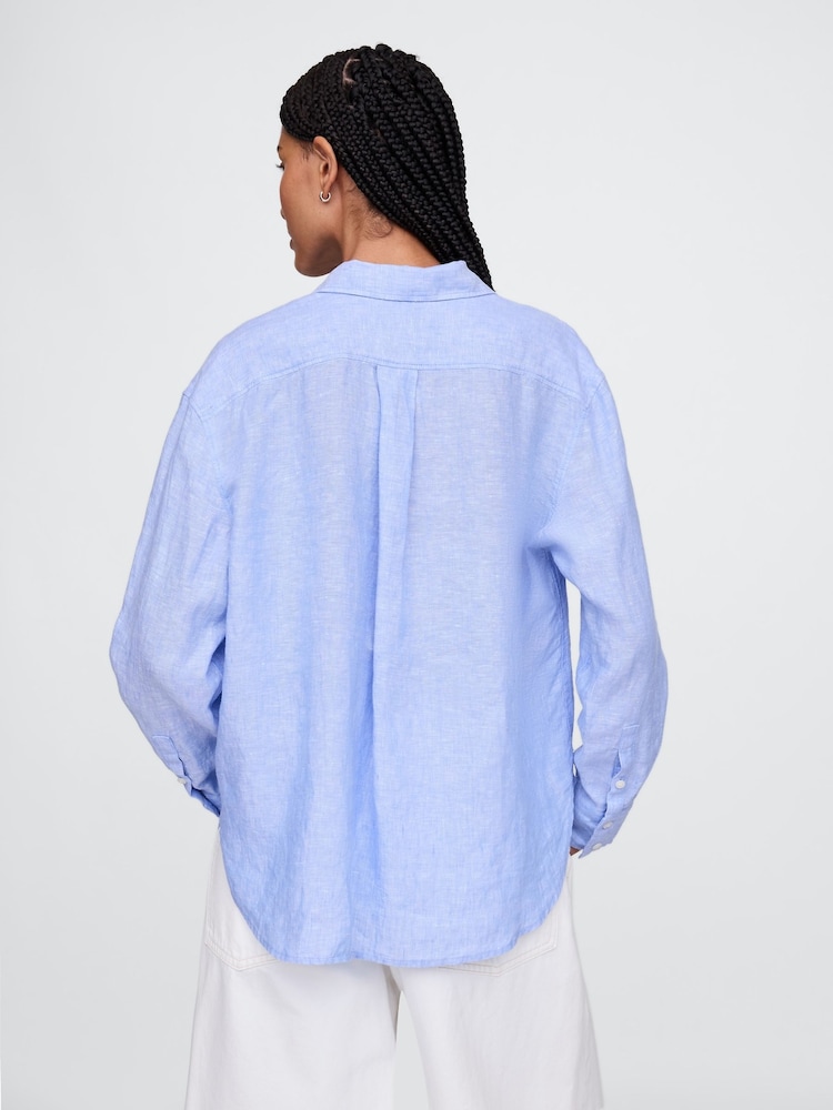 Blauw - Gap 100% linnen oversized overhemd - Image 2 of 4