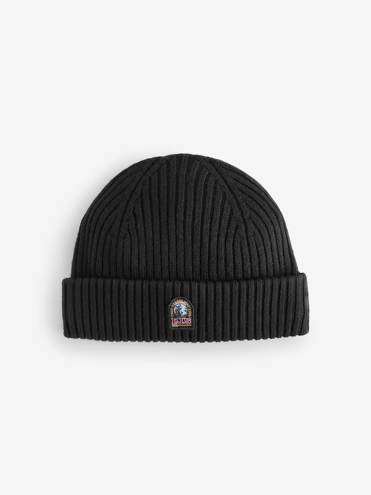 Parajumpers Blue Patch Logo Rib Beanie - Image 1 of 1