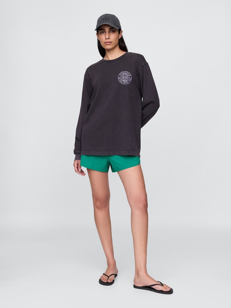Gap Green High Waisted Running Shorts - Image 1 of 3