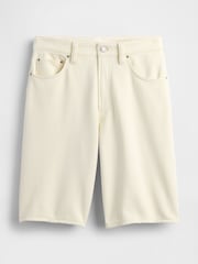 Gap Cream Mid Rise 11"" Longline Denim Shorts - Image 5 of 5