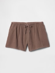 Gap Brown 100% Cotton Crinkle Gauze Easy Shorts - Image 5 of 5