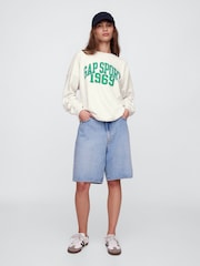 Gap Grey Logo Crew Neck Sweatshirt - Image 3 of 5