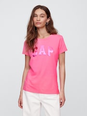 Gap Bright Pink Logo Short Sleeve Crew Neck T-Shirt - Image 1 of 4