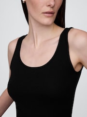 Gap Black Modern Cotton-Modal Scoop Neck Cropped Vest - Image 4 of 5