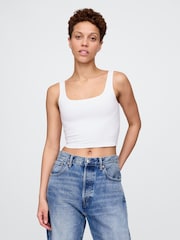 Blanco - Top corto de punto CloseKnit de Gap - Imagen 1 de 5