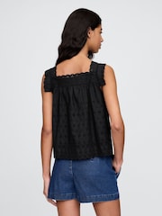 Negro - Gap DÔEN Eyelet Sleeveless Top - Imagen 2 de 6
