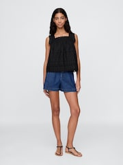 Negro - Gap DÔEN Eyelet Sleeveless Top - Imagen 3 de 6