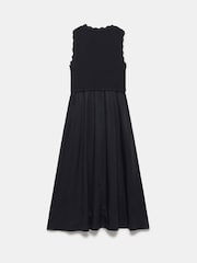 Mint Velvet Black Scallop Trim Midi Dress - Image 7 of 7