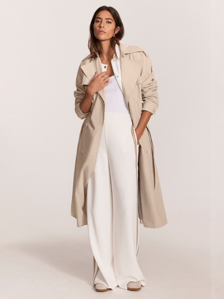 Mint Velvet White Side Stripe Wide Trousers - Image 2 of 8