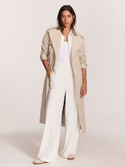 Mint Velvet White Side Stripe Wide Trousers - Image 3 of 8