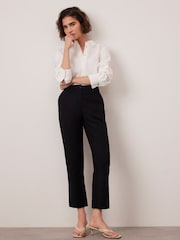Mint Velvet Black Cropped Tapered Trousers - Image 2 of 7