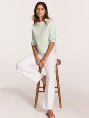 Mint Velvet Green Textured Striped Sweatshirt - Image 2 of 8