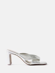 Mint Velvet Silver Cally Metallic Leather Sandals - Image 2 of 5